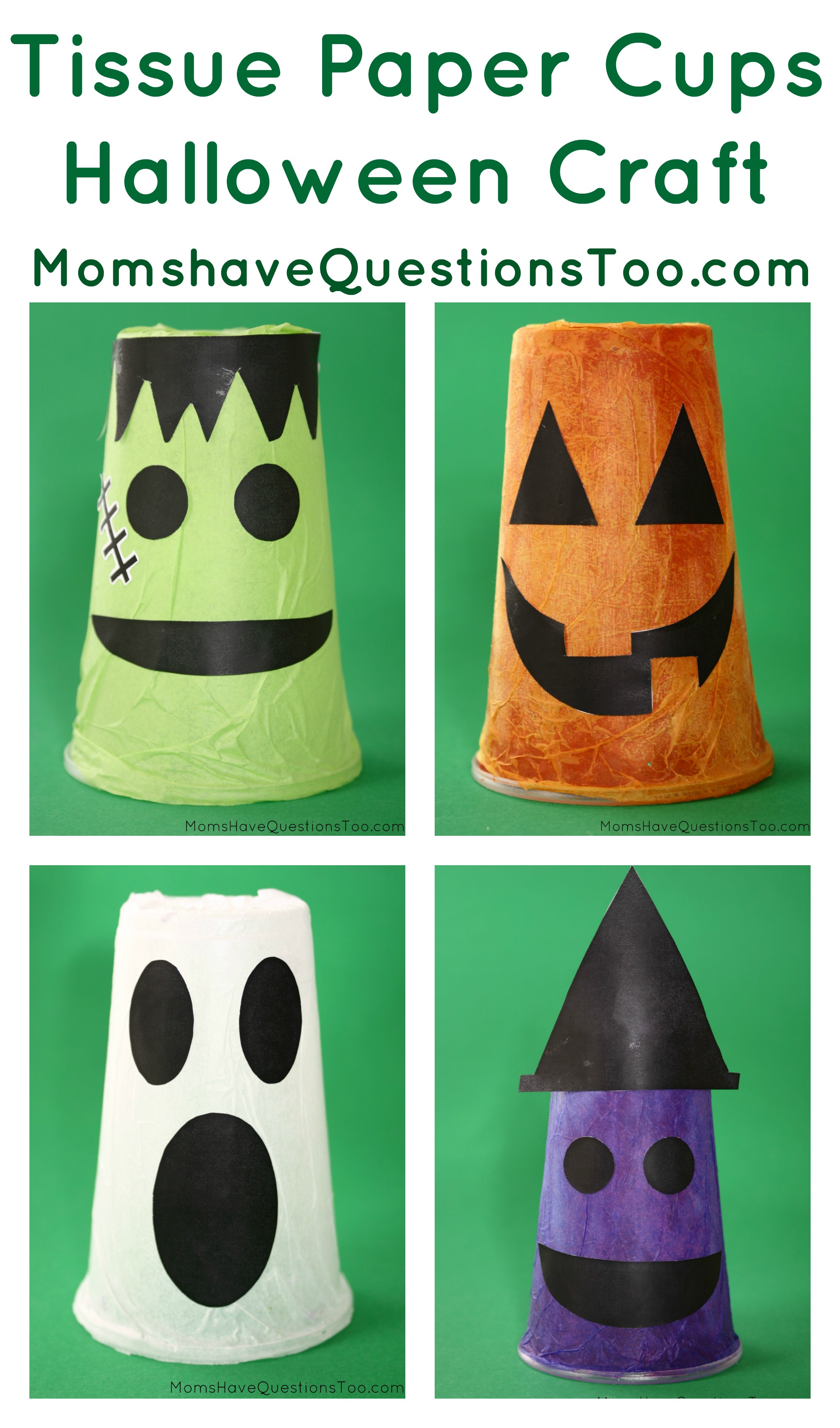 Tissue Paper  Cups Halloween  Craft 