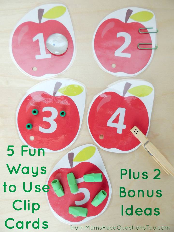 Teaching numbers with clip cards is easy. Check out these 5 fun ways to use clip cards with your toddler or preschooler.